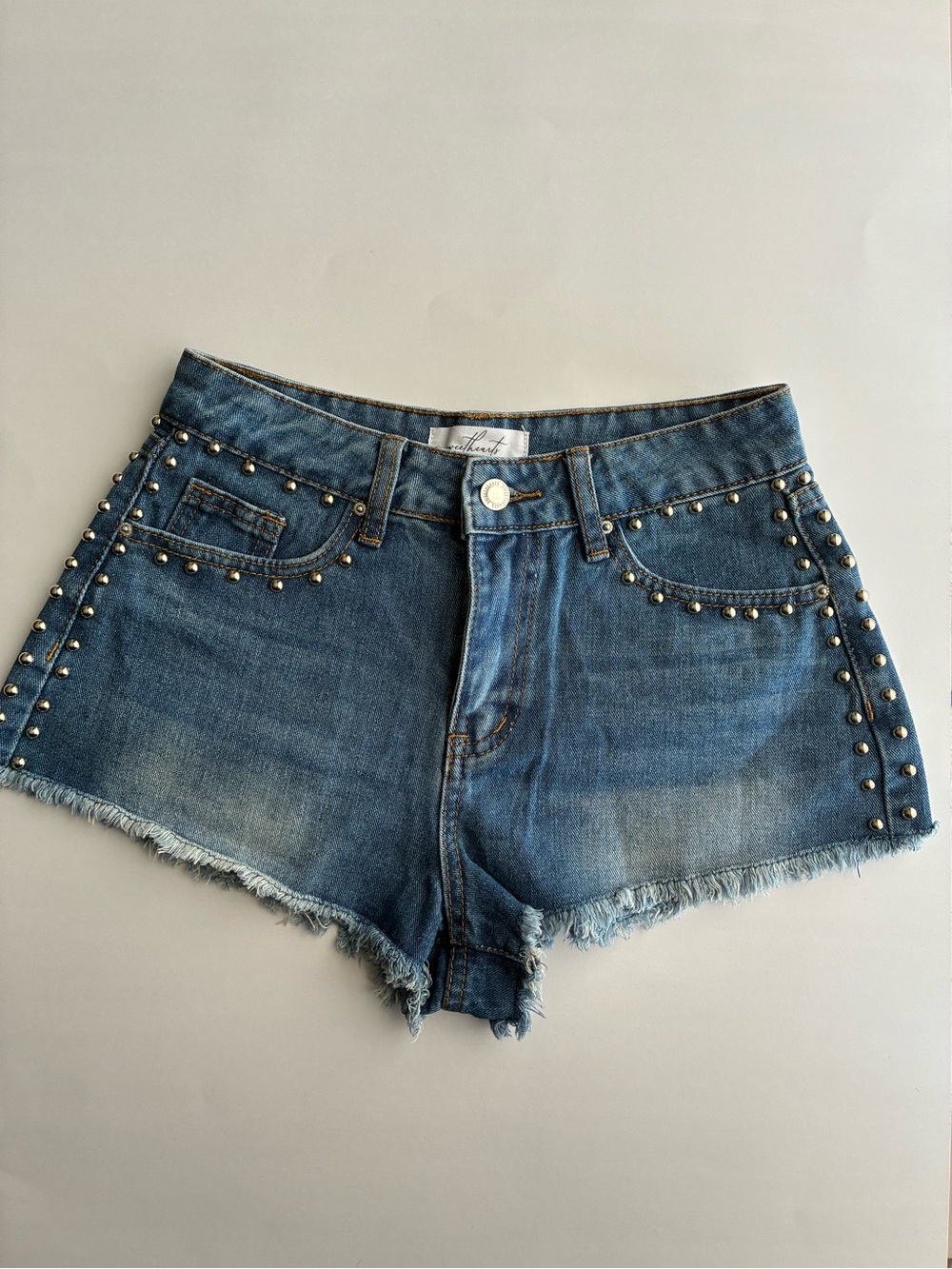 Studded Denim Shorts | High-Waisted Y2K Style
